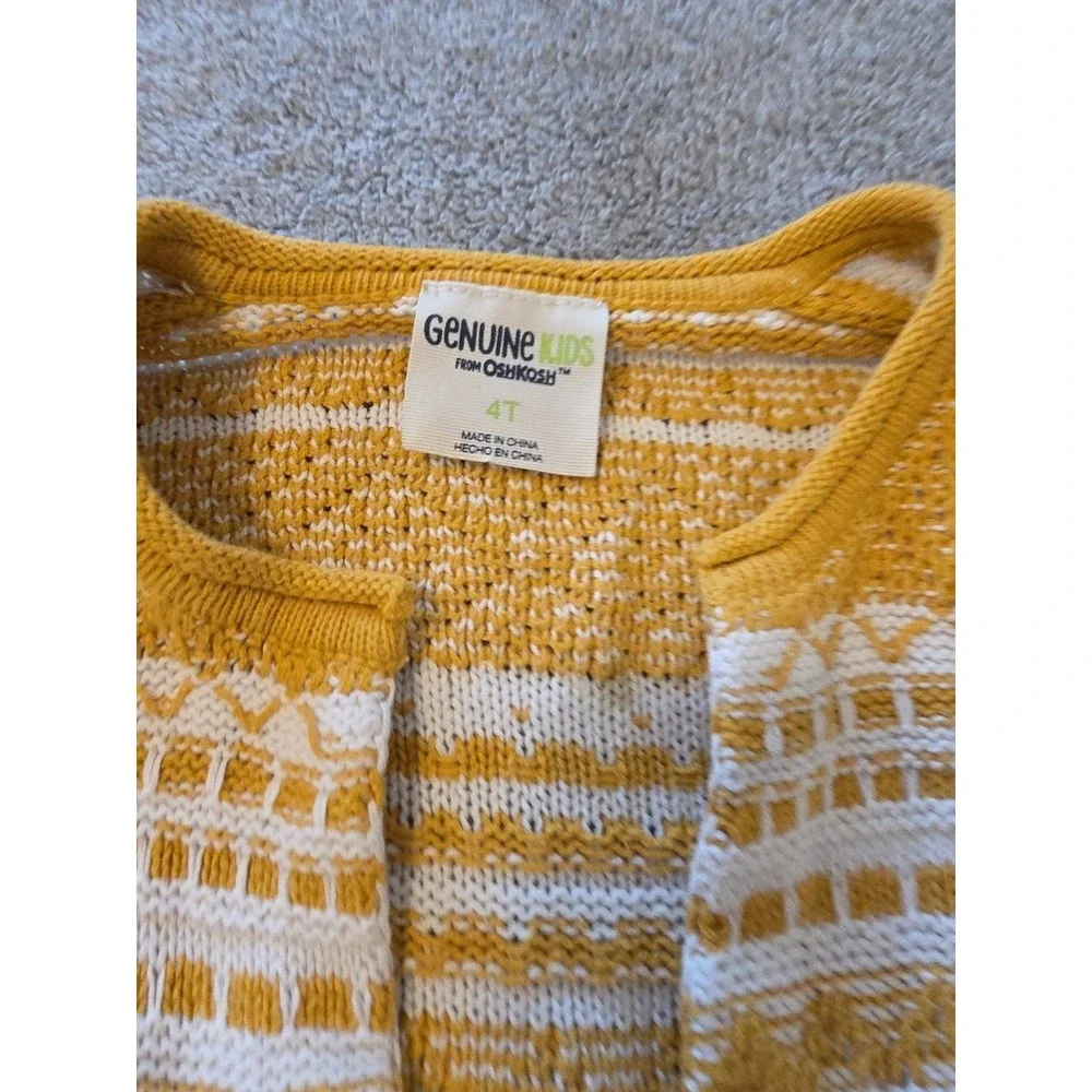 Genuine Kids Oshkosh 4t Mustard Yellow Cardigan With‎ Tassels